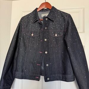 Iceberg Dark Blue Jean Jacket with Sparkly Rhinestones